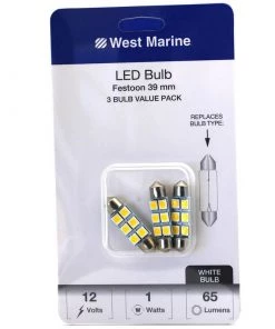 WEST MARINE Festoon 39mm LED Bulbs, 3-Pack