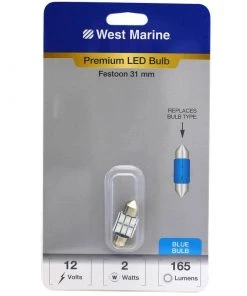 WEST MARINE Festoon 31mm Premium LED Bulb, Blue