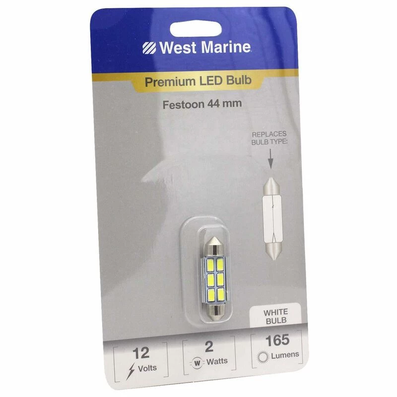 WEST MARINE Festoon 44mm Premium LED Bulb, White 1 WEST MARINE Festoon 44mm Premium LED Bulb, White