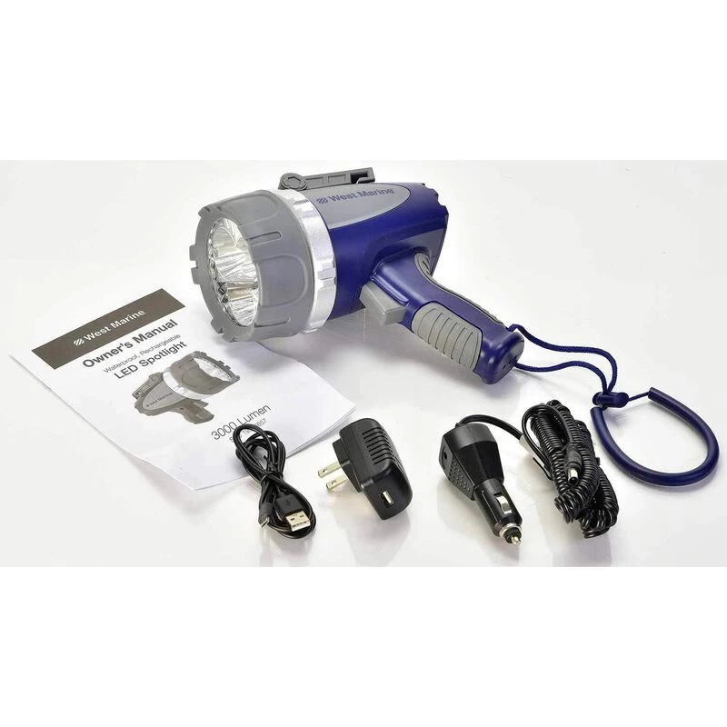 WEST MARINE Waterproof 3000-Lumen Rechargeable LED Spotlight 2 WEST MARINE Waterproof 3000-Lumen Rechargeable LED Spotlight - Image 2