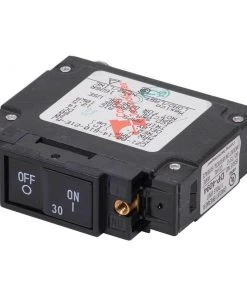 BLUE SEA SYSTEMS C-Series Flat Rocker Circuit Breaker, 30A DC UL489