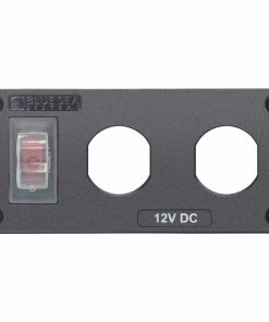 BLUE SEA SYSTEMS Water-Resistant Accessory Panel, 15A Circuit Breaker, 2x Blank Apertures