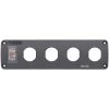 BLUE SEA SYSTEMS Water-Resistant Accessory Panel, 15A Circuit Breaker, 4x Blank Apertures