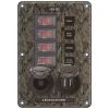 BLUE SEA SYSTEMS Water-Resistant Circuit Breaker Switch Panel, 4 pos. + 12 Volt Socket & Dual USB Charger