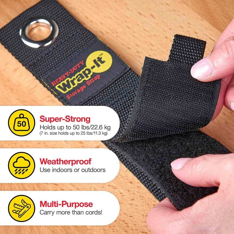 WRAP-IT STORAGE 7" Heavy-Duty Storage Straps, 4-Pack 3 WRAP-IT STORAGE 7" Heavy-Duty Storage Straps, 4-Pack - Image 3