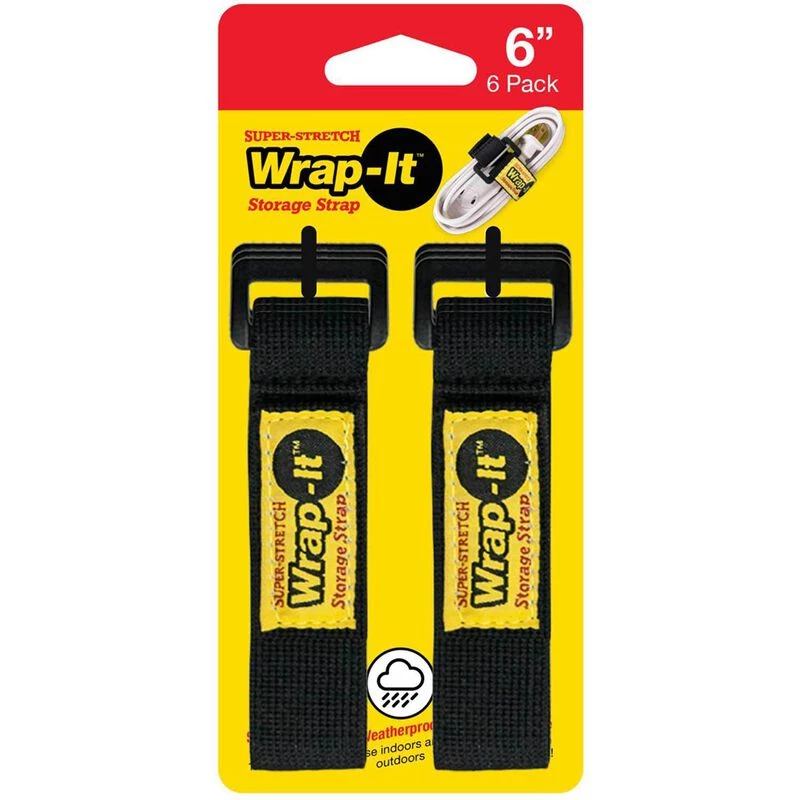 WRAP-IT STORAGE 6" Super-Stretch Storage Straps, 6-Pack 1 WRAP-IT STORAGE 6" Super-Stretch Storage Straps, 6-Pack