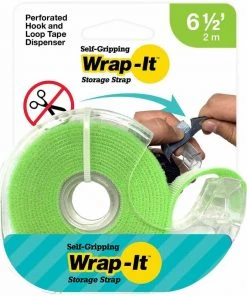 WRAP-IT STORAGE Self-Gripping Hook and Loop Roll, Green