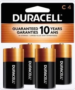DURACELL Coppertop C Battery, 4-Pack