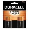 DURACELL Coppertop 9V Battery, 2-Pack