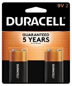 DURACELL Coppertop 9V Battery, 2-Pack