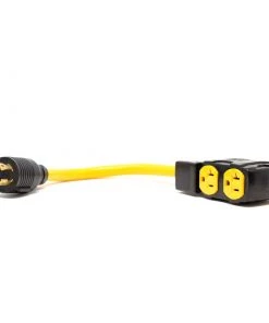 FIRMAN POWER EQUIPMENT 10.2" Heavy Duty L14-30P to (4) 5-20R Short Power Cord With Attachment Clips