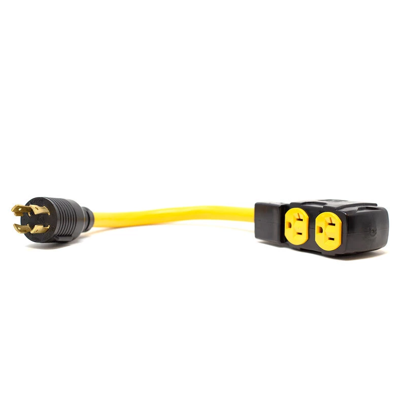 FIRMAN POWER EQUIPMENT 10.2" Heavy Duty L14-30P to (4) 5-20R Short Power Cord With Attachment Clips 1 FIRMAN POWER EQUIPMENT 10.2" Heavy Duty L14-30P to (4) 5-20R Short Power Cord With Attachment Clips
