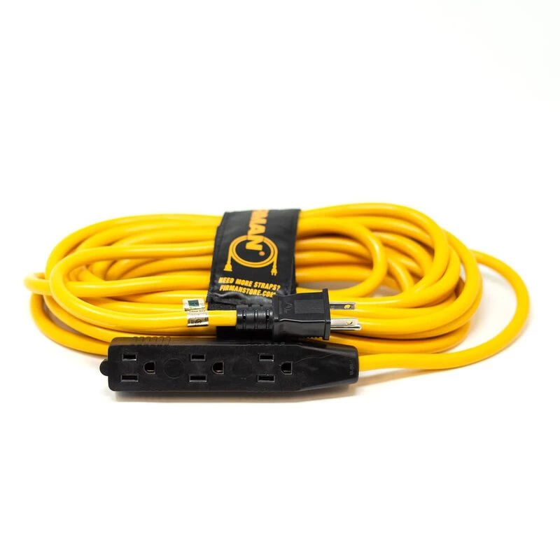 FIRMAN POWER EQUIPMENT 25' Medium Duty 5-15P to (3) 5-15R Household Power Cord With Storage Strap 1 FIRMAN POWER EQUIPMENT 25' Medium Duty 5-15P to (3) 5-15R Household Power Cord With Storage Strap