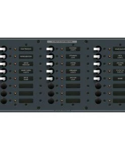 BLUE SEA SYSTEMS Traditional Metal DC Circuit Breaker Panel, 24-Position