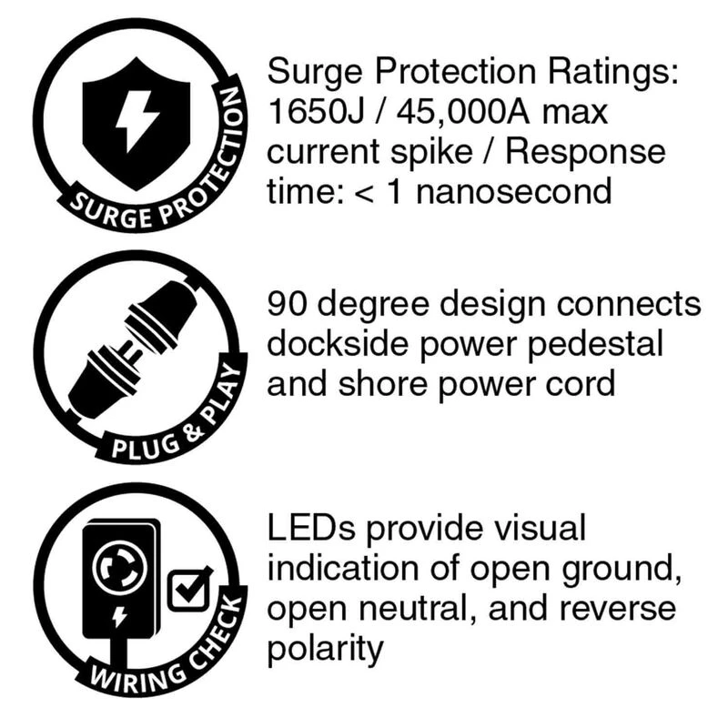 MARINCO Marine Surge Protection Pigtail Adapter 50A 125V/250V Locking Male to 125V/250V Locking With Sealing Collar Female 2 MARINCO Marine Surge Protection Pigtail Adapter 50A 125V/250V Locking Male to 125V/250V Locking With Sealing Collar Female - Image 2