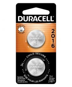 DURACELL 2016 Lithium Coin Batteries, 3V, 2-Pack