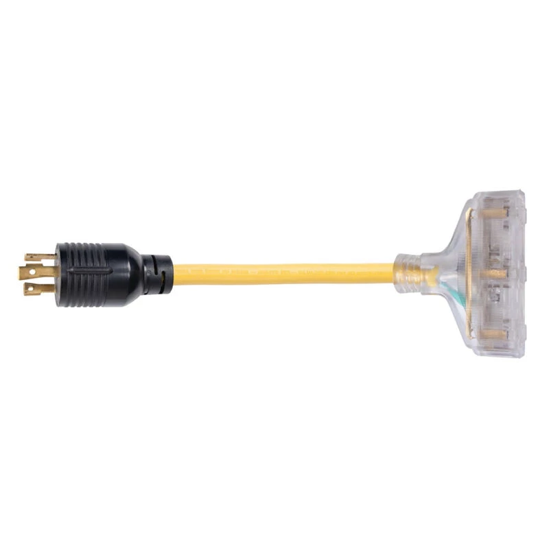 PARK POWER 30A Male to (3) 15A Female Generator Pigtail Adapter 1 PARK POWER 30A Male to (3) 15A Female Generator Pigtail Adapter