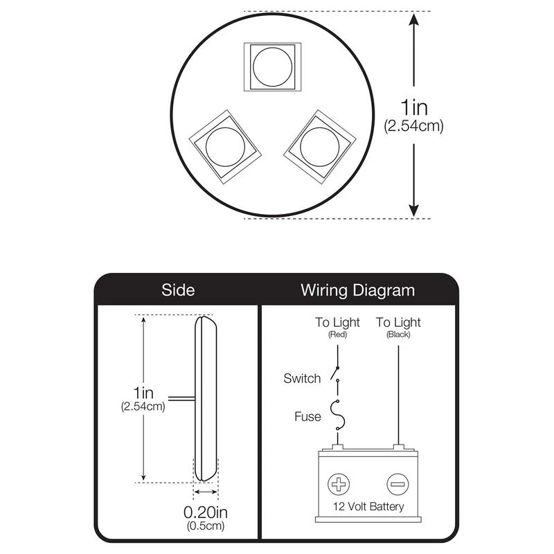 SEAVOLT 1" Mini Stick-On LED Light, Blue, 2-Pack 3 SEAVOLT 1" Mini Stick-On LED Light, Blue, 2-Pack - Image 3
