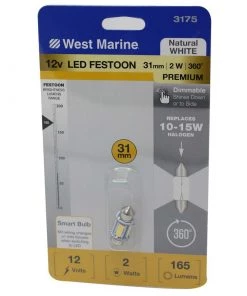 WEST MARINE Festoon 360 Degree 31mm LED Premium Bulb, White