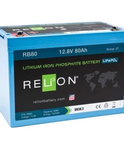 RELION RB80 Lithium Deep Cycle Battery, 12V, 80Ah