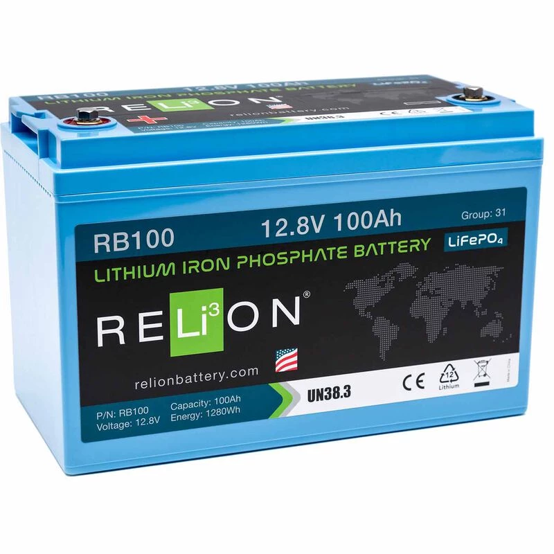 RELION RB100 Lithium Deep Cycle Battery, 12V, 100Ah 1 RELION RB100 Lithium Deep Cycle Battery, 12V, 100Ah