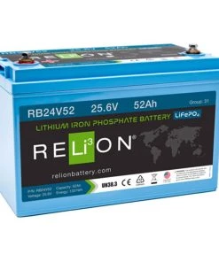 RELION Group 31 RB24V52 Lithium Deep Cycle Battery, 24V, 52Ah