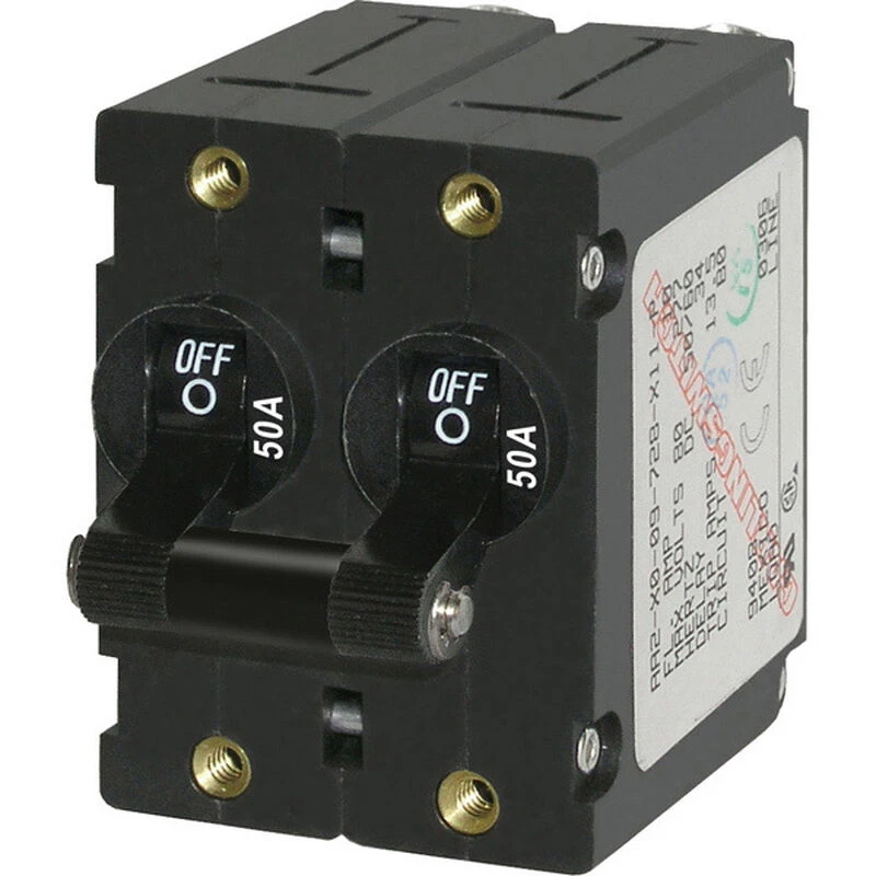BLUE SEA SYSTEMS A-Series Black Toggle Double Pole Circuit Breakers 2 BLUE SEA SYSTEMS A-Series Black Toggle Double Pole Circuit Breakers - Image 2