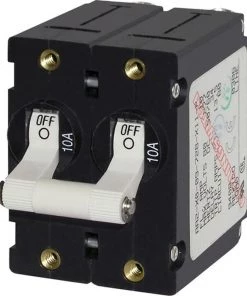 BLUE SEA SYSTEMS A-Series Double Pole White Toggle Circuit Breakers