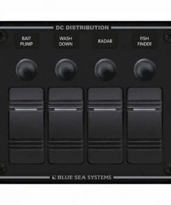 BLUE SEA SYSTEMS Water Resistant Circuit Breaker Panel, 4-Position