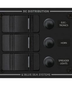 BLUE SEA SYSTEMS Water Resistant Circuit Breaker Panel, 3-Position