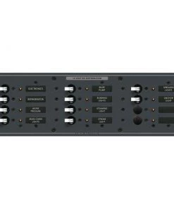 BLUE SEA SYSTEMS Traditional Metal DC Circuit Breaker Panel, 12-Position