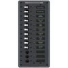 BLUE SEA SYSTEMS Traditional Metal DC Circuit Breaker Panel, 13-Position