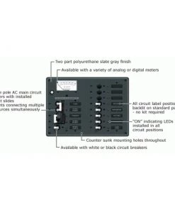 BLUE SEA SYSTEMS 120V A-Series Source Selection Toggle Circuit Breaker Panels