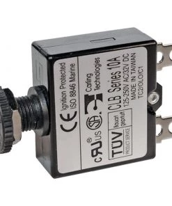 BLUE SEA SYSTEMS Push-Button Reset-Only Thermal Circuit Breakers - 1/4 Male Quick Connect Terminals