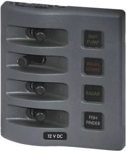BLUE SEA SYSTEMS WeatherDeck® Waterproof Fuse Panel, Four-Position