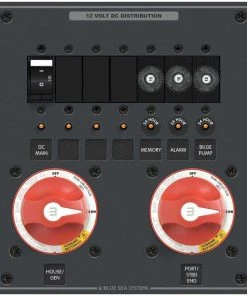 BLUE SEA SYSTEMS Triple Battery Bank Management Panel, 7 Position