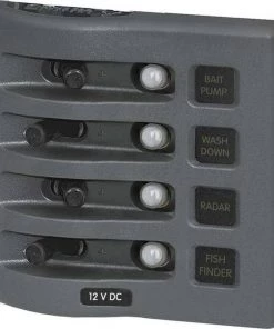 BLUE SEA SYSTEMS WeatherDeck® Waterproof Circuit Breaker Panel, Four-Position